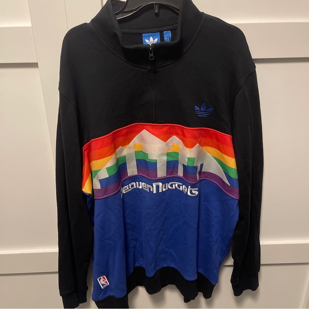 Adidas Throwback Denver Nuggets 1/4 Zip Sweater Pullover